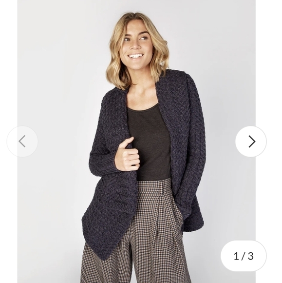 Ireland's Eye Aran Pattern Waterfall Cardigan - Picture 1 of 6